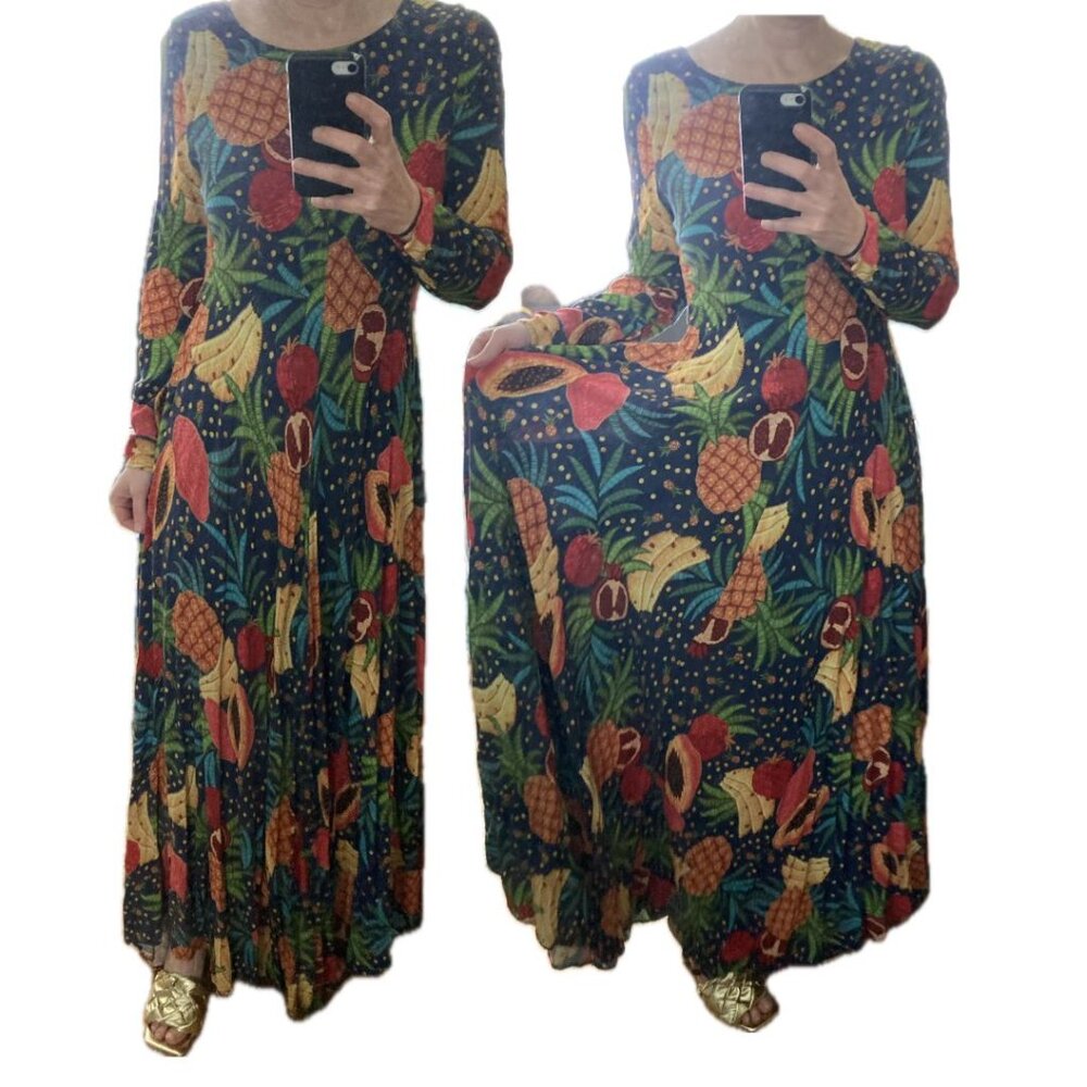 Farm Rio long fruit print party dress